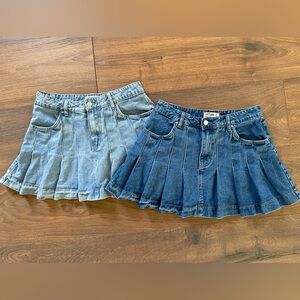 Refuge Denim Skater Skirt Set bundle - Light and Dark Blue size large western